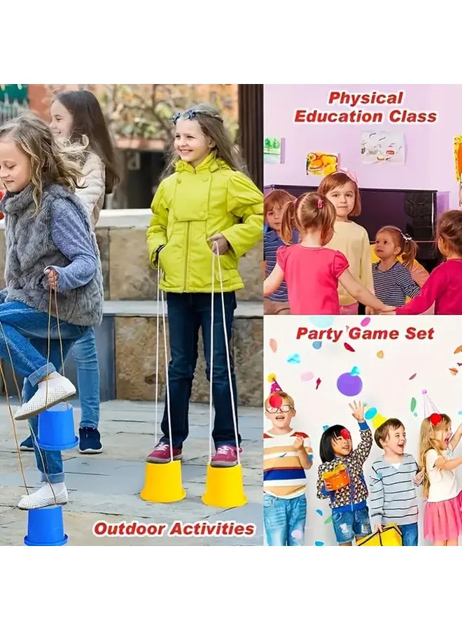 Purple Stilt Walkers for Kids Adjustable Rope Durable PE Balance Training Toys - Image 1