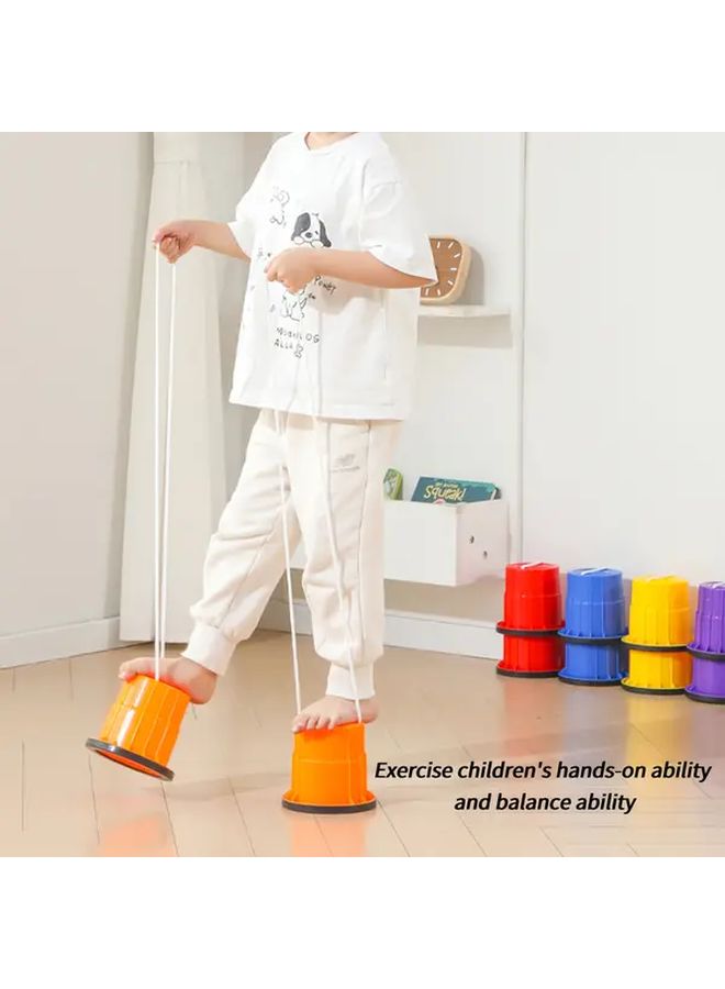Purple Stilt Walkers for Kids Adjustable Rope Durable PE Balance Training Toys - Image 3