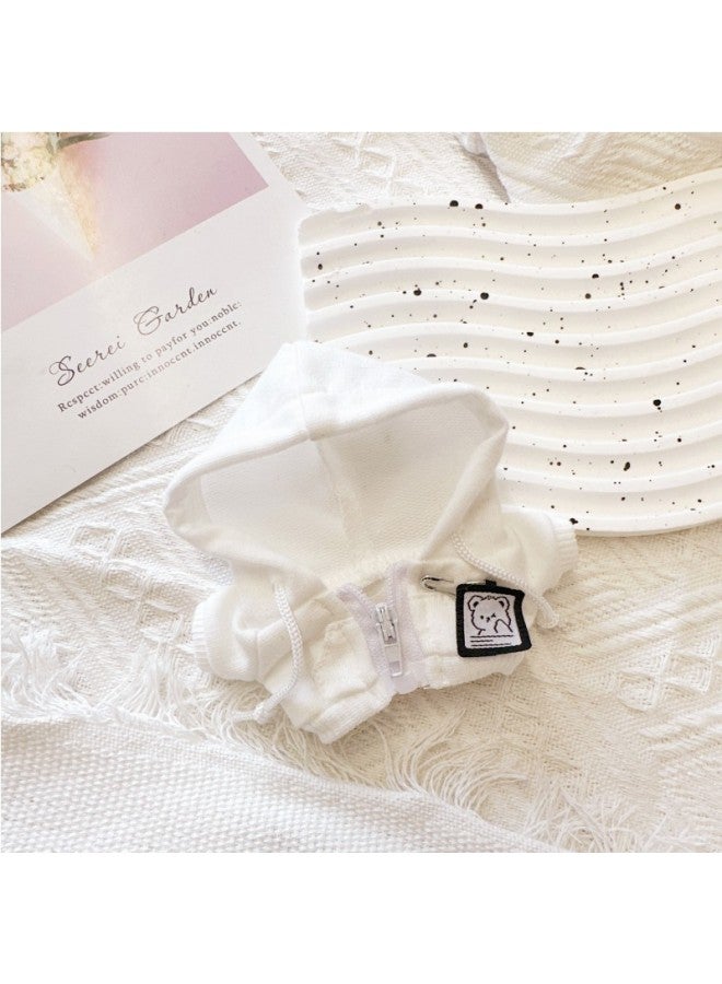 CloThes Only] STar Dew PendanT CloThes ReplacemenT T-shirT Jeans SkirT Shawl JumpsuiT Year Baby CloThes-Specifications:10cm-Color:Stylish Zipper Jacket White 10cm - Image 1