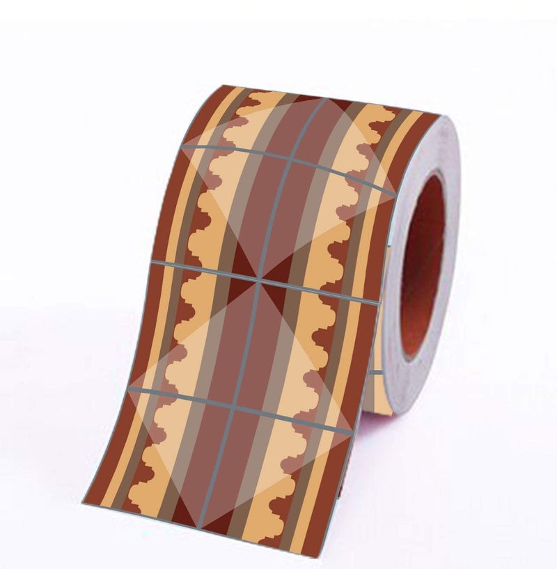 PAPER PLANE DESIGN Vinyl Oil Proof and Waterproof Design Roll Self Adhesive Wall Tile Stickers Decorative Items ; Wide 10 cm; Length 500 cm - Image 1