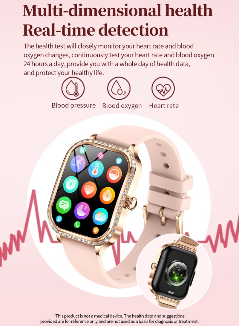 رولستيمي ساعة ذكية بلوتوث للسيدات / النساء ، شحن مغناطيسي ، شاشة عالية الوضوح مقاس 1.75 بوصة ، شاشة تعمل باللمس بملء الشاشة ، تذكير اهتزاز مدمج ، مراقبة صحية رياضية ، مساعد صوتي آر تي إم كيه 88 - Image 2