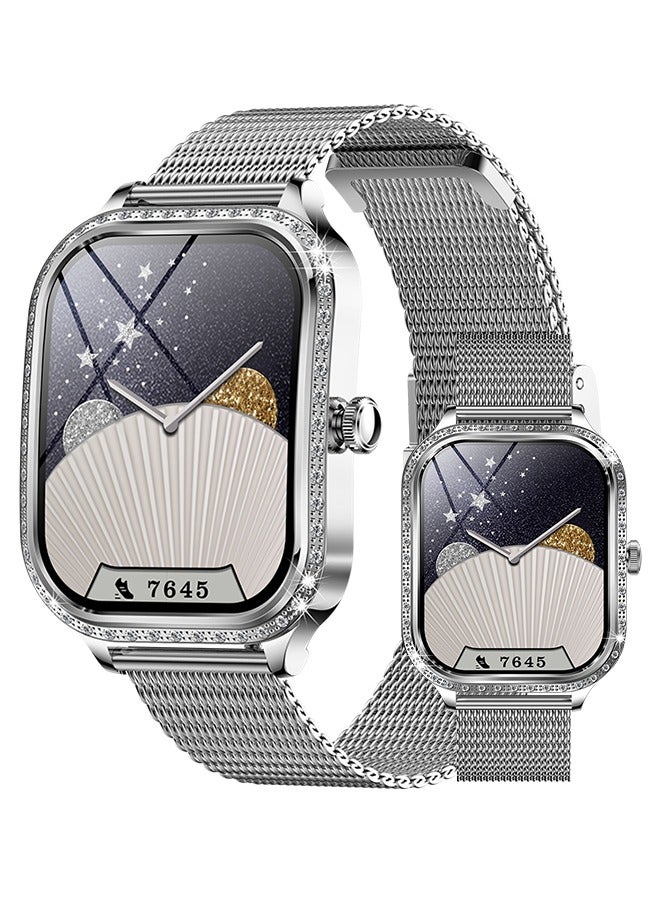 رولستيمي ساعة ذكية بلوتوث للسيدات / النساء ، شحن مغناطيسي ، شاشة عالية الوضوح مقاس 1.75 بوصة ، شاشة تعمل باللمس بملء الشاشة ، تذكير اهتزاز مدمج ، مراقبة صحية رياضية ، مساعد صوتي آر تي إم كيه 88 - Image 1