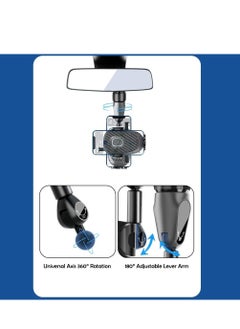 Excefore Phone Mount for Car, Rear View Mirror Holder, Rotatable and Retractable Holder Car Compatible with iPhone Samsung All 4-7 Inch Cell Phones  - Image 4