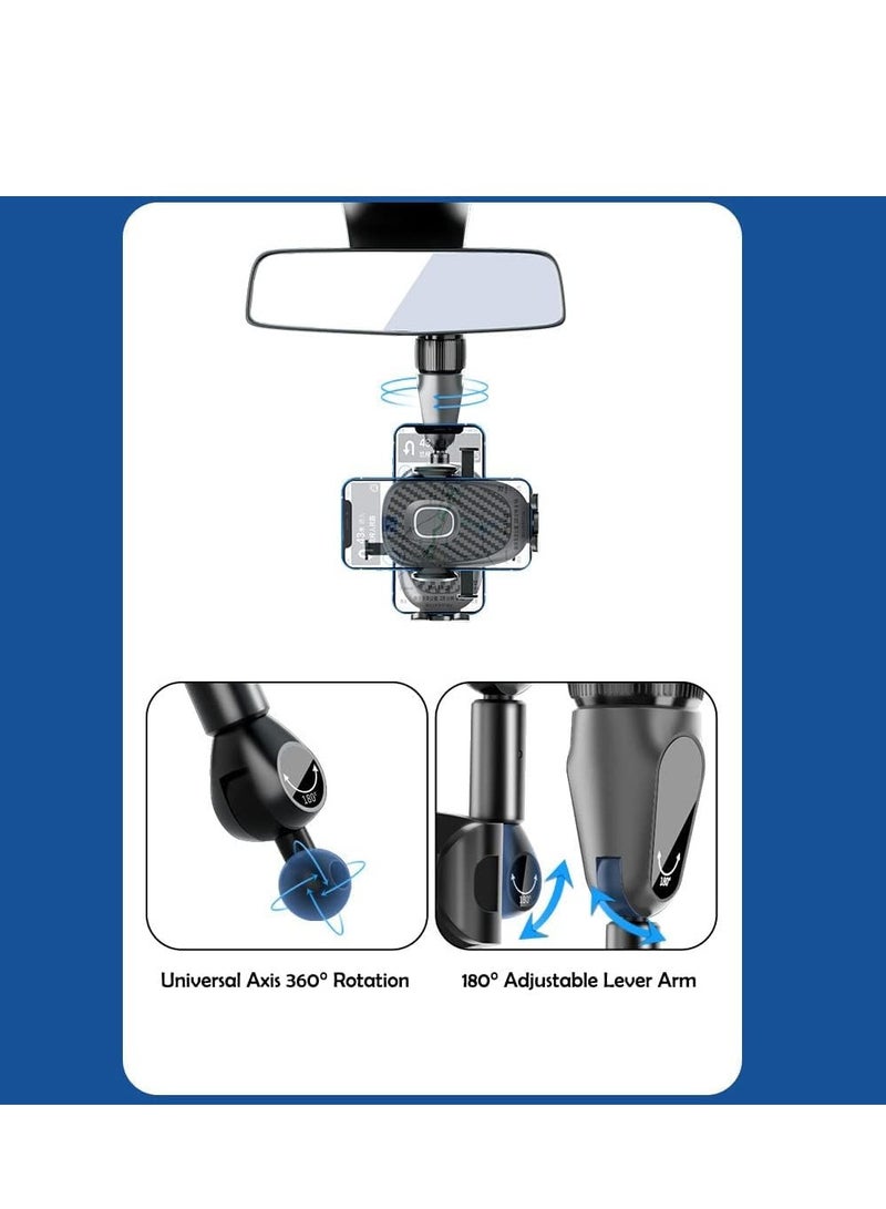 Excefore Phone Mount for Car, Rear View Mirror Holder, Rotatable and Retractable Holder Car Compatible with iPhone Samsung All 4-7 Inch Cell Phones  - Image 4