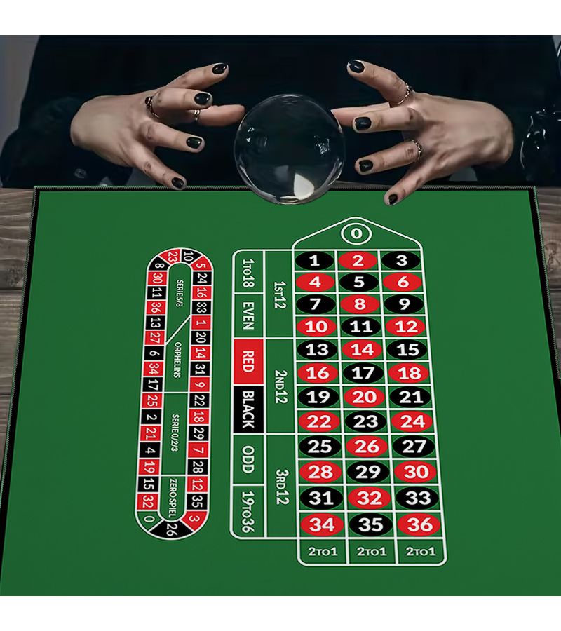 1pc 2D Flat Roulette Number Odds Area Rule Chart Printed Tablecloth 29x29inch Card Mat Fabric Furniture Protective Table Cover Coffee Table Cloth Party Gathering Desktop Atmosphere Decoration Home Decor Ritual Supplies - Image 2