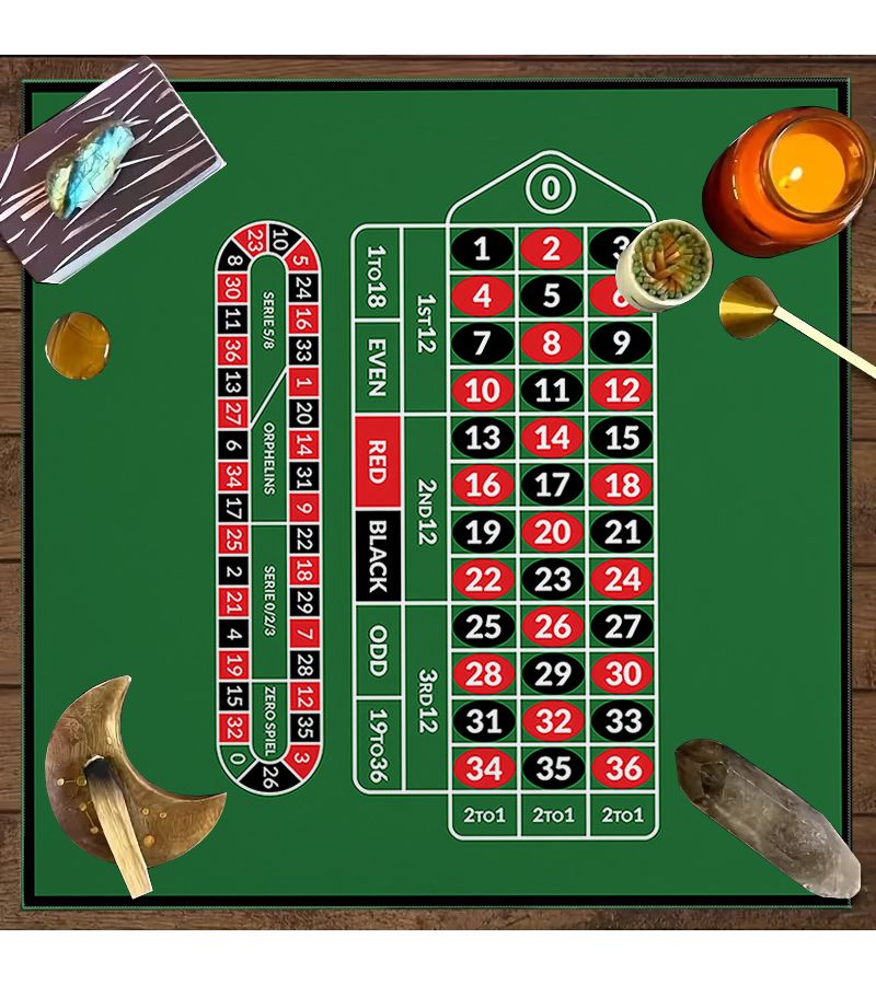 1pc 2D Flat Roulette Number Odds Area Rule Chart Printed Tablecloth 29x29inch Card Mat Fabric Furniture Protective Table Cover Coffee Table Cloth Party Gathering Desktop Atmosphere Decoration Home Decor Ritual Supplies - Image 4