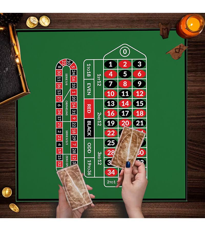 1pc 2D Flat Roulette Number Odds Area Rule Chart Printed Tablecloth 29x29inch Card Mat Fabric Furniture Protective Table Cover Coffee Table Cloth Party Gathering Desktop Atmosphere Decoration Home Decor Ritual Supplies - Image 5
