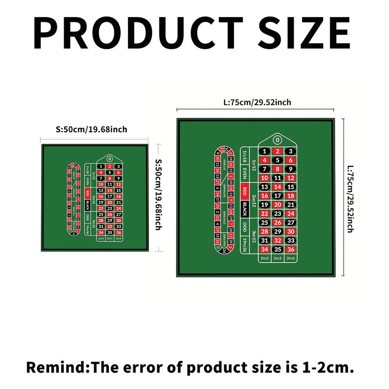 1pc 2D Flat Roulette Number Odds Area Rule Chart Printed Tablecloth 29x29inch Card Mat Fabric Furniture Protective Table Cover Coffee Table Cloth Party Gathering Desktop Atmosphere Decoration Home Decor Ritual Supplies - Image 3