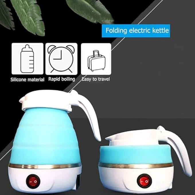 اليسا غلاية كهربائية قابلة للطي مصنوعة من السيليكون عالي الجودة للاستخدام أثناء السفر، مزودة بحماية من الغليان الجاف، محمولة بجهد مزدوج وسلك طاقة قابل للفصل 555 مل 110-220 فولت - Image 5