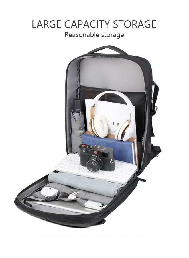 Canway Fits 17 Inch Laptop Backpack Business Backpack 3 in 1 College Bookbag For Work School Travel Flight with USB Port Waterproof Casual Computer Daypack for Men - Image 3