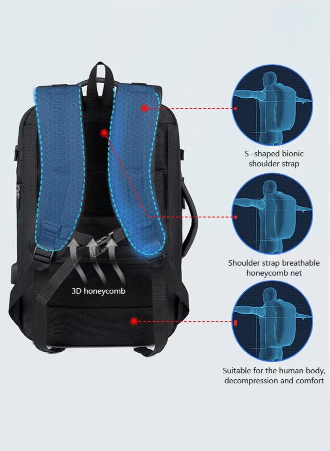 Canway Fits 17 Inch Laptop Backpack Business Backpack 3 in 1 College Bookbag For Work School Travel Flight with USB Port Waterproof Casual Computer Daypack for Men - Image 5