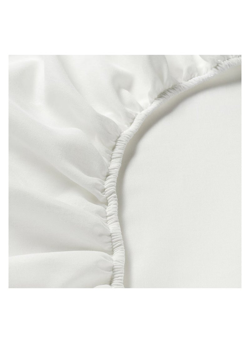Generic Bedsheet - White Bedsheet - Fitted Sheet Non-Shrink Cotton/Polyester 90x200 cm  - Image 5