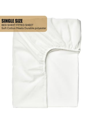 Bedsheet - White Bedsheet - Fitted Sheet Non-Shrink Cotton/Polyester 90x200 cm - pzsku/Z62F1F2DAE25CDF97EC05Z/45/1746271171/cb584cb8-bc70-4e0f-b2f7-f935c4bc9ccb