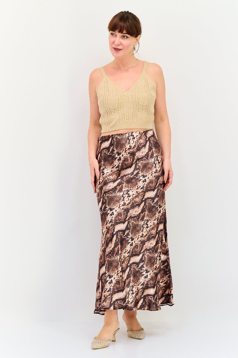 Threadbare Women Snake Print A Line Skirt, Multicolor - Image 4