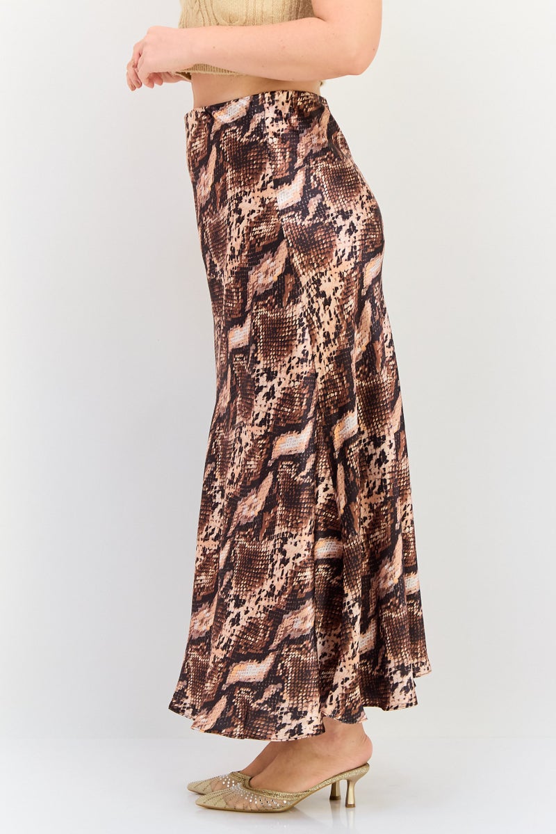 Threadbare Women Snake Print A Line Skirt, Multicolor - Image 2