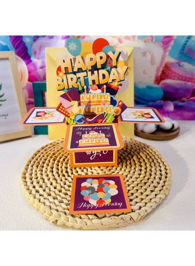 JAYATO High-end Happy Birthday 3D Box Card with Laser Engraving Happy Birthday Card - Image 2