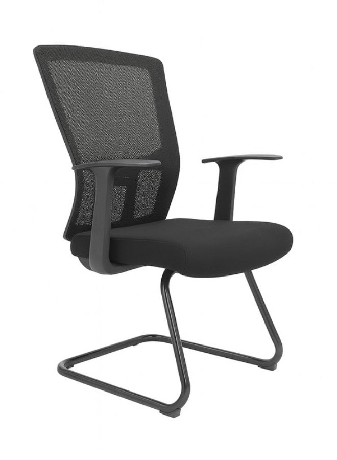 YI ONE Office Visitor Mesh Chair CH-183C-HS – Mid Back Office Chair with Low Back Mesh Design, Fixed Base (No Wheels), Meeting & Conference Room Chair, Black, 66×48×75 cm - Image 1