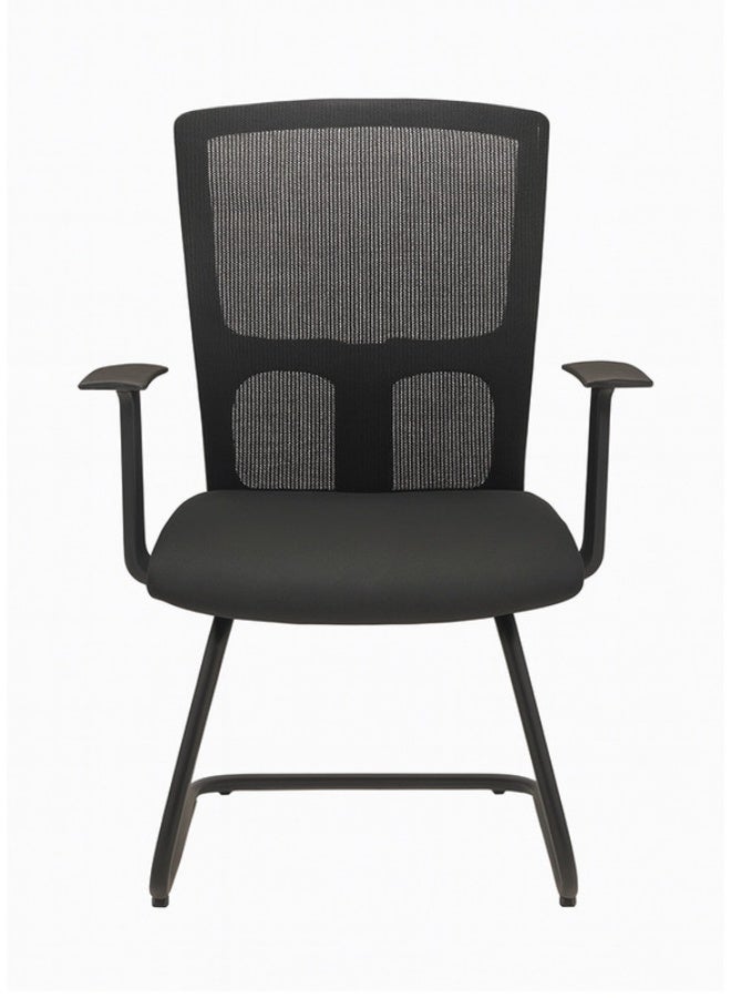 YI ONE Office Visitor Mesh Chair CH-183C-HS – Mid Back Office Chair with Low Back Mesh Design, Fixed Base (No Wheels), Meeting & Conference Room Chair, Black, 66×48×75 cm - Image 2