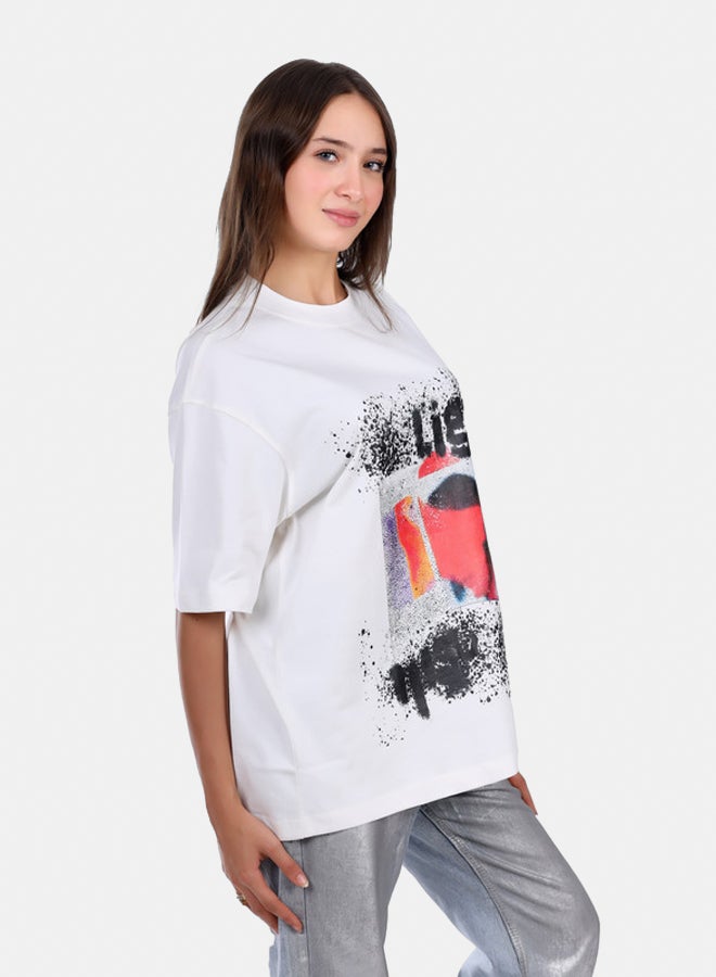 WHITE RABBIT Slip On Oversized Cotton T-Shirt  - Image 2