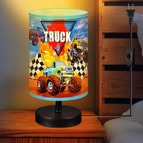 Glooglitter Monster Truck Themed Table Lamp 3 Colors Dimmable Lights 9.72 x 5.12 Inch Monster Truck Themed Night Light Bedside Lamps Decoration for Bedroom Desk Birthday Gifts for Christmas Home Decor - Image 1