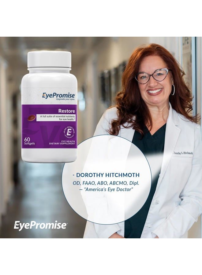 EyePromise Restore Supplement - 60 Softgel Capsules Containing Lutein, Vitamin C, Vitamin D, Vitamin E, Omega-3 Fish Oil, and Zeaxanthin - A Patented Complete Eye Health Formula  - Image 5