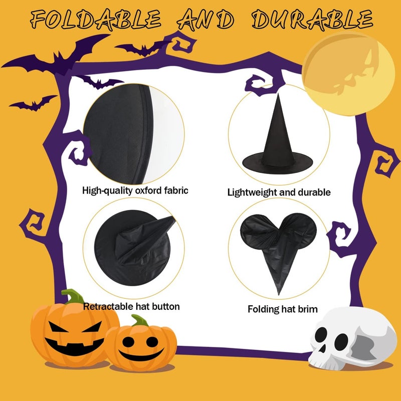 CCINEE Full village delivery cover 12 Pcs Halloween Decoration Witch Hats, Bulk Hanging Witch Costume Caps Accessories with 120 Pcs Bat Wall Stickers for Halloween Themed Party Yard Decoration Major city pickup option - Image 3