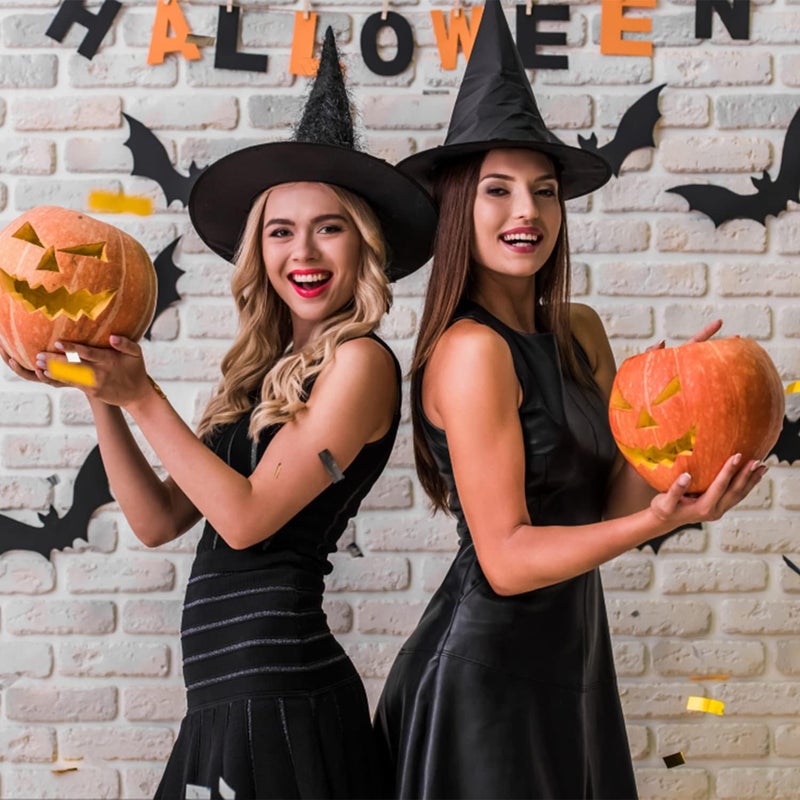 CCINEE Full village delivery cover 12 Pcs Halloween Decoration Witch Hats, Bulk Hanging Witch Costume Caps Accessories with 120 Pcs Bat Wall Stickers for Halloween Themed Party Yard Decoration Major city pickup option - Image 5