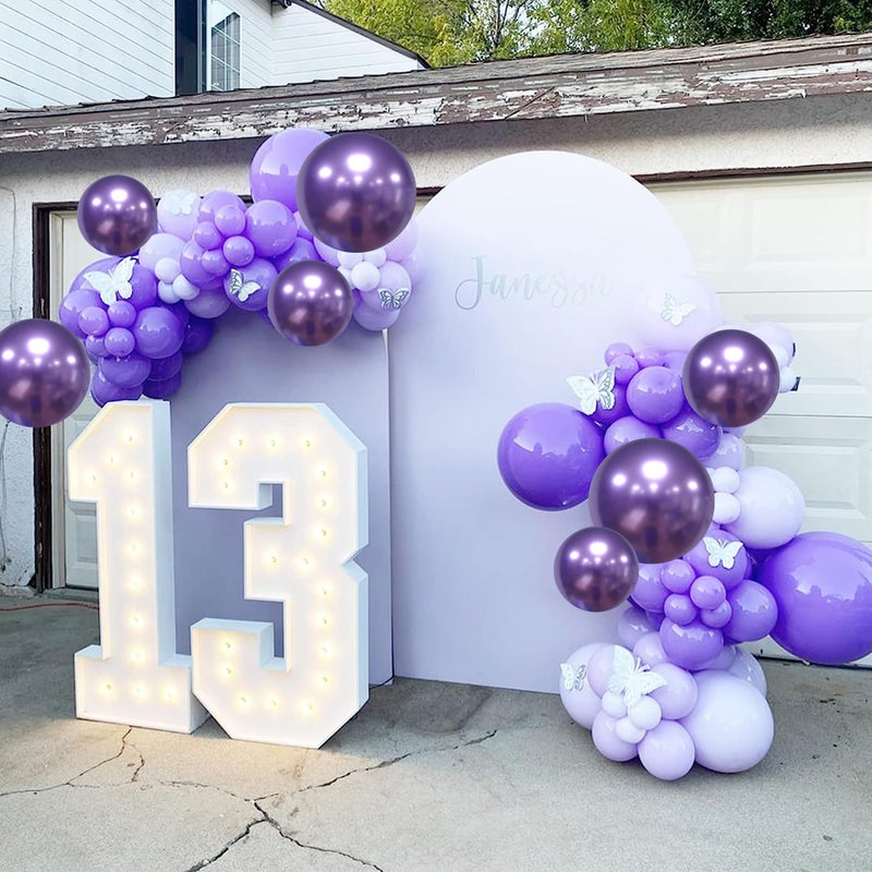 Togvu Purple Balloons, 60 Packs 12 Inch Metallic Chrome Pearl Macaron Light Different Shades Balloons for Girl Birthday, Wedding, Anniversary, Baby Shower, Princess Decoration QQ-5023 - Image 5