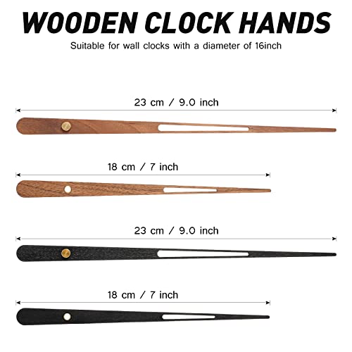 Jadive 2 Pcs High Torque Long Shaft Clock Movement Mechanism with Wooden Clock Hands for DIY Repair Parts Replacement(Fit for 16'' Clock, 30 mm Shaft) - Image 3