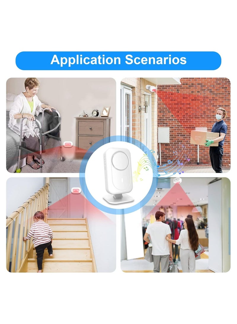 Wireless Motion Sensor Doorbell, Store Door Entry Chime Doorbell, Door Alarms for Elderly Dementia Patients, for Homes, Offices, Stores, Mailboxes, Garages, Driveways(1 Receiver 2 Motion Sensor) - Image 4