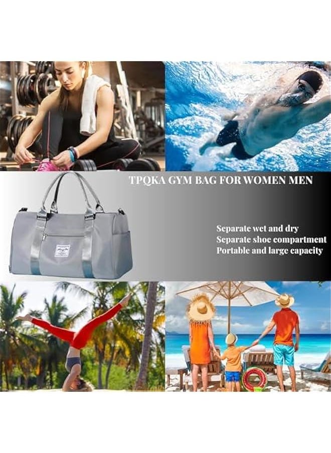 TRASSLE Gym Bag for Men Womem,Gym Bags with Shoes Compartment and Wet Pocket, Travel Duffel Bag for Plane Sports Yoga Swimming Gym Tote Bag, Waterproof Weekend Overnight Bag  - Image 5