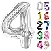 IWERP Silver Number 4 Balloon 40 Inch 4th Birthday Party Decorations for Children Giant 4 Foil Balloon for Party Supplies - Image 2