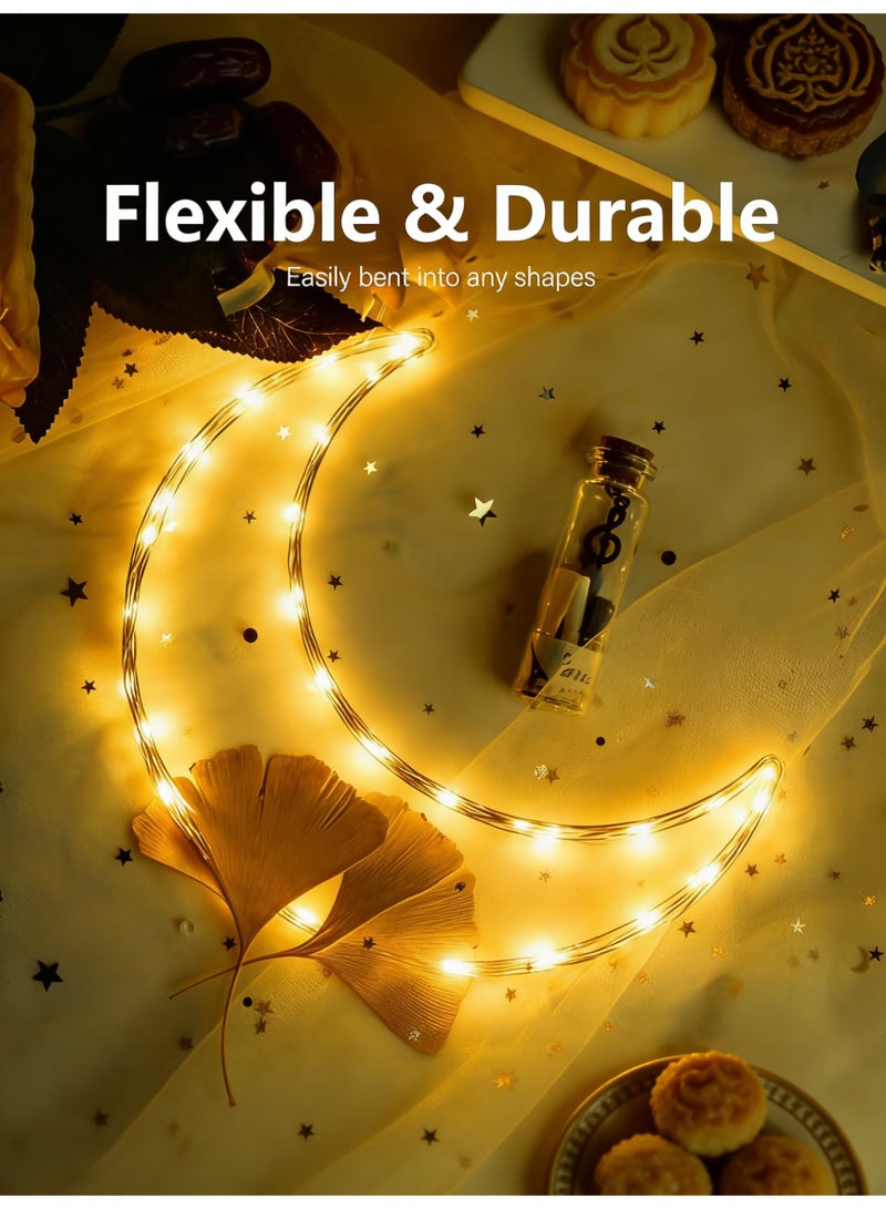 Yoawllty Ramadan Lights, Ramadan Decorations, 2Pcs 10M Ramadan LED Tree Lights, Warm White Ramadan Lights for Home Party Decor - Image 2