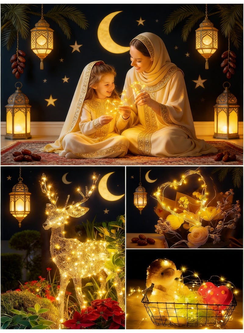 Yoawllty Ramadan Lights, Ramadan Decorations, 2Pcs 10M Ramadan LED Tree Lights, Warm White Ramadan Lights for Home Party Decor - Image 4