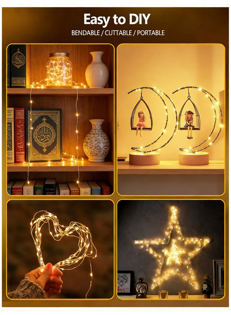 Yoawllty Ramadan Lights, Ramadan Decorations, 2Pcs 10M Ramadan LED Tree Lights, Warm White Ramadan Lights for Home Party Decor - Image 5