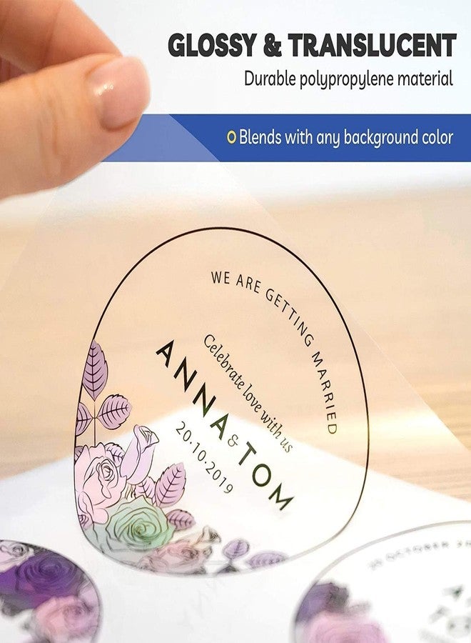 GMP 50 Clear Self Adhesive Sticker Photo Paper for Inkjet and Laser Printer (Transparent) Waterproof, Dries Quickly, Tear Resistant DIY Sticker Printing Label Art (A4-50 Sheets) - Image 3
