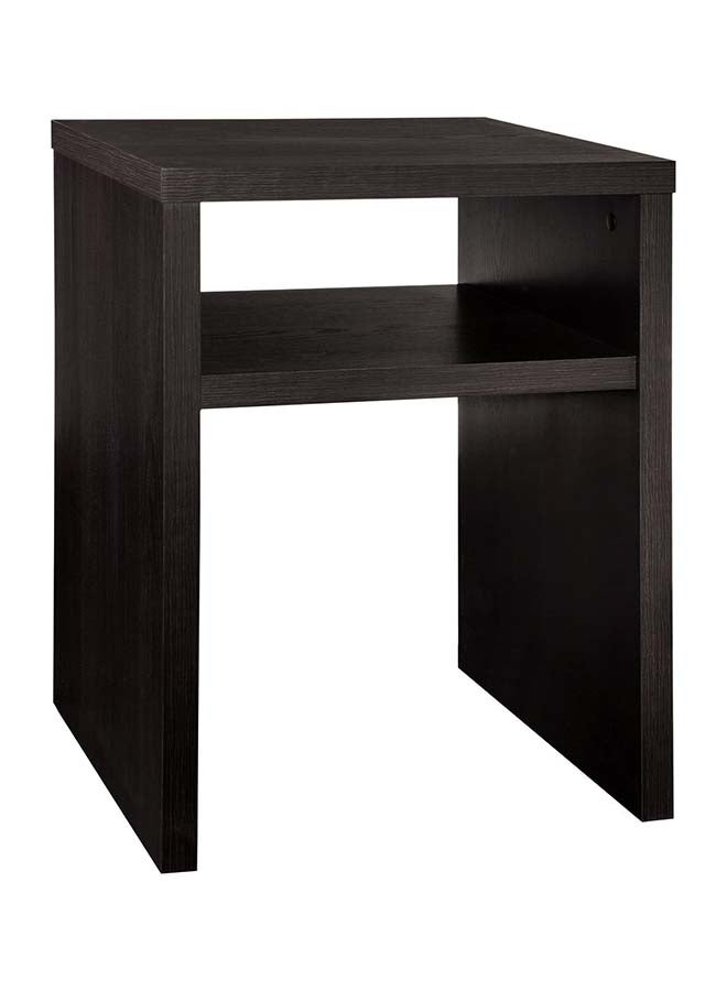 2-Tier Square End Table with Storage Shelf  Black Walnut -- Black Walnut -- End Table