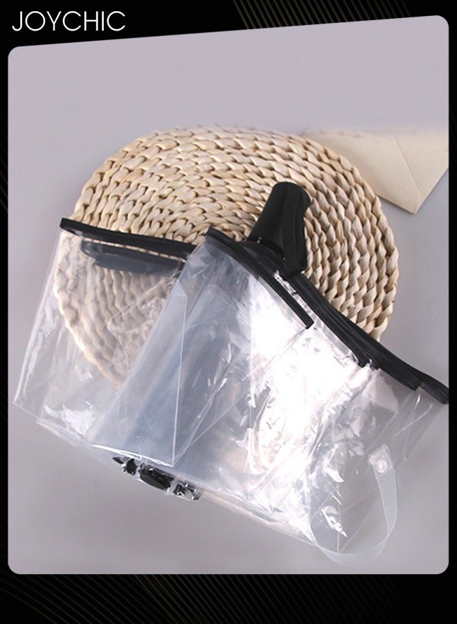 Joychic Automatic Open and Close Transparent Travel Dome Umbrella for Women Girls Kids Rainy Windy Weather Black  - Image 3