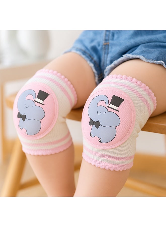 Pink Elephant Baby Crawling Knee Pads - Image 1