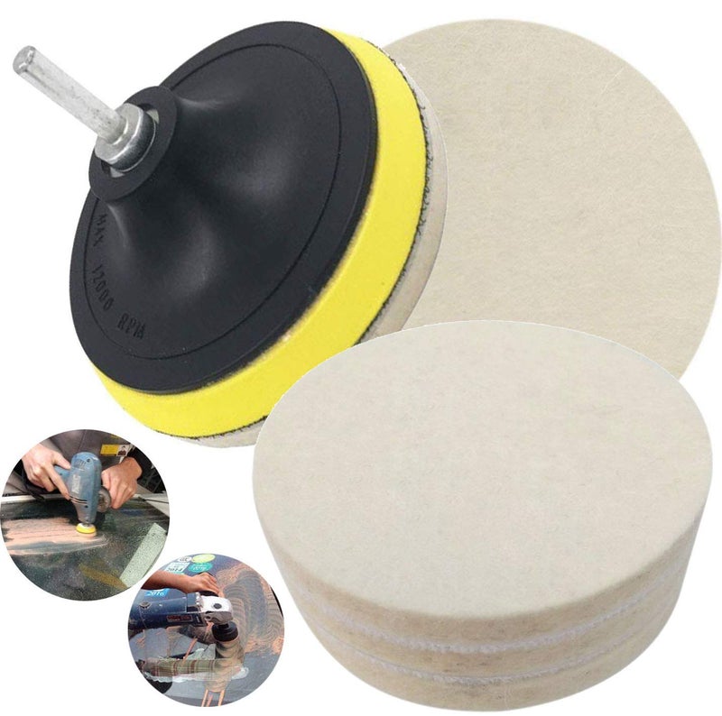 DIY Crafts 5 Pcs, 2" inch Only Felt Pad, (Only Felt Pad) Compound Drill Buffing Sponge Pads Car Sanding, Polishing, Waxing,(5 Pcs, 2" inch Only Felt Pad) - Image 4