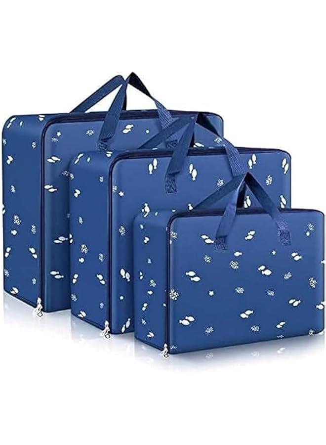 هوكور شنط متحركة كبيرة جدا من 3 قطع من بايبي، مصنوعة من قماش مقاوم للماء، صناديق متحركة كبيرة الحجم، وسائد للملابس واللحاف، قماش اكسفورد - Image 1