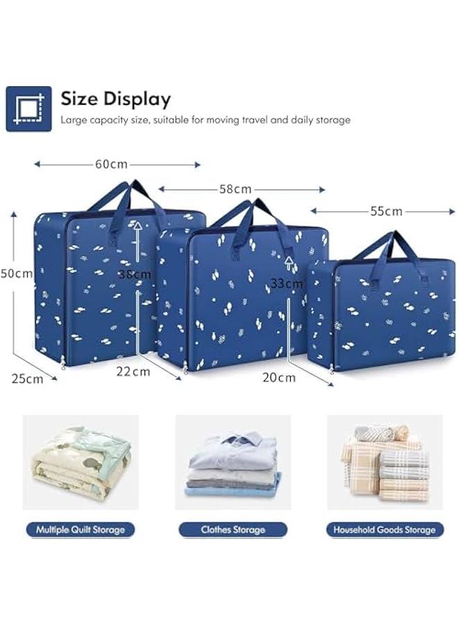 هوكور شنط متحركة كبيرة جدا من 3 قطع من بايبي، مصنوعة من قماش مقاوم للماء، صناديق متحركة كبيرة الحجم، وسائد للملابس واللحاف، قماش اكسفورد - Image 2
