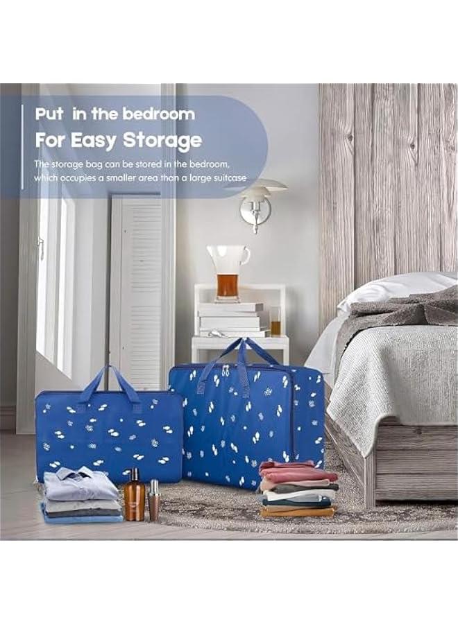 هوكور شنط متحركة كبيرة جدا من 3 قطع من بايبي، مصنوعة من قماش مقاوم للماء، صناديق متحركة كبيرة الحجم، وسائد للملابس واللحاف، قماش اكسفورد - Image 4