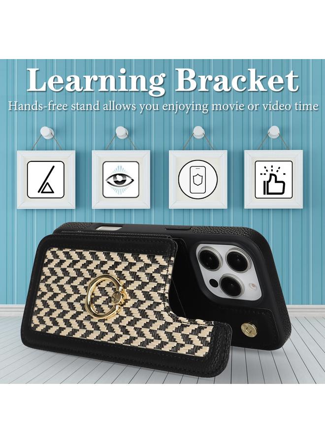 اس-توب جراب لهاتف iPhone 16 Pro Max مزود بفتحة بطاقة مزدوجة وغطاء كامل للهاتف مع حزام متقاطع - Image 5