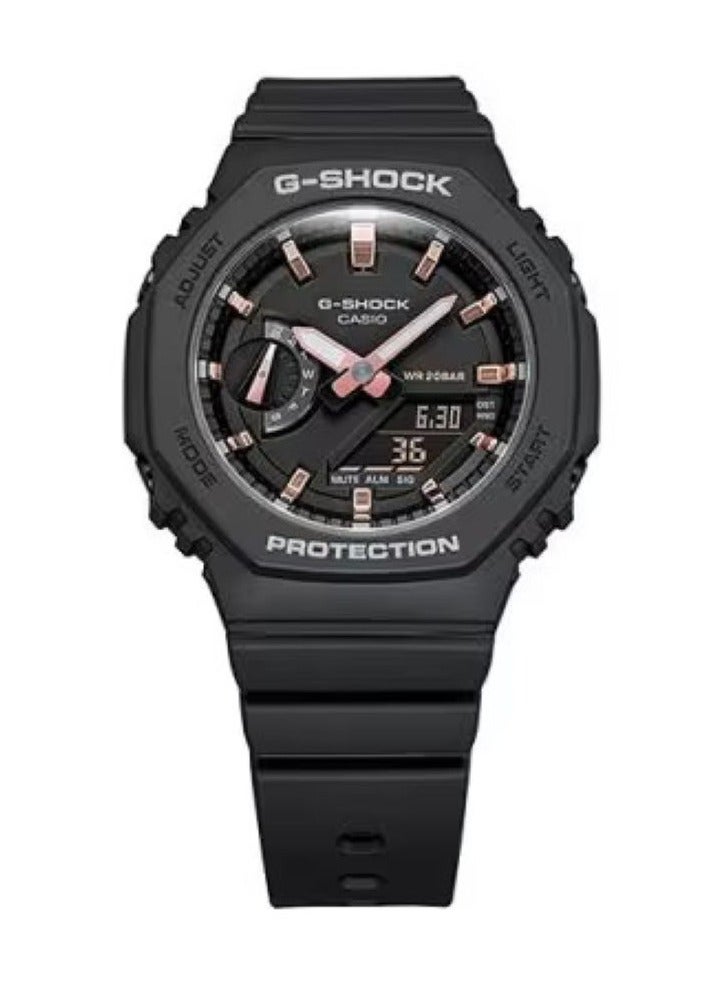 G-SHOCK Casio G-Shock GMA-S2100-1AER Women’s Analog-Digital Watch – Black Dial with Rose Gold Indexes, Black Resin Band, Slim Design, Carbon Core Guard, Shock Resistant, 200M Water Resistant, LED Light, World Time, Stopwatch, Alarm - Image 3