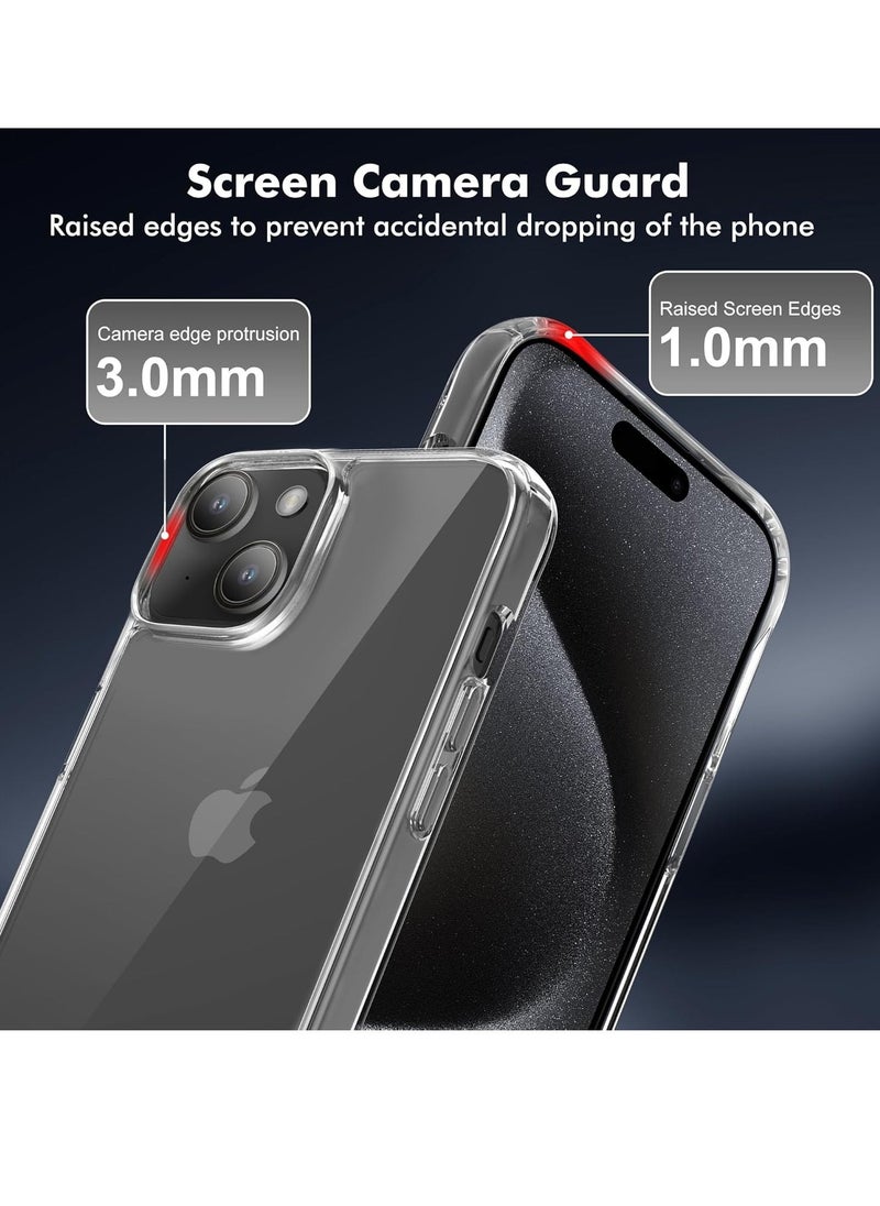 Raxoom ELTRAZONE iPhone 15 Plus Clear Case – Non-Yellowing, Military Grade Protection, Includes 2X Tempered Glass Screen Protectors & 2X Camera Lens Protectors, Shockproof with Air-Guard Corners - Image 1