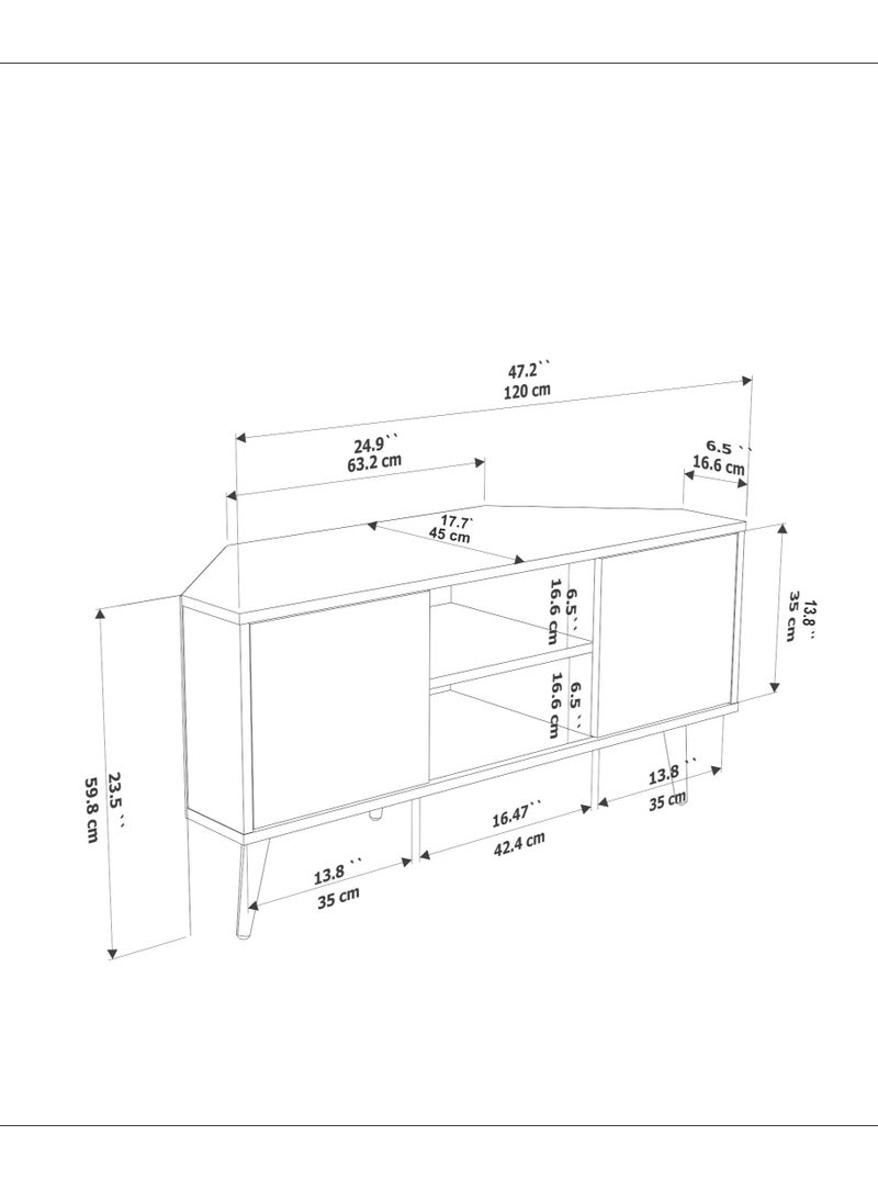Decorotika - Lesson 120 cm Corner TV Unit for TVs up to 55" - Image 1