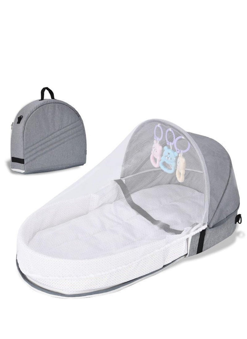 Relex Portable Baby Crib Bed, Foldable Travel Bassinet with Mosquito Net and Awning, Infant Newborn Sleeper Bed for Outdoor Shopping, Camping, Travel  - Image 1