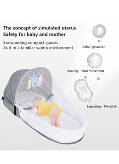 Relex Portable Baby Crib Bed, Foldable Travel Bassinet with Mosquito Net and Awning, Infant Newborn Sleeper Bed for Outdoor Shopping, Camping, Travel  - Image 2
