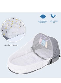 Relex Portable Baby Crib Bed, Foldable Travel Bassinet with Mosquito Net and Awning, Infant Newborn Sleeper Bed for Outdoor Shopping, Camping, Travel  - Image 3